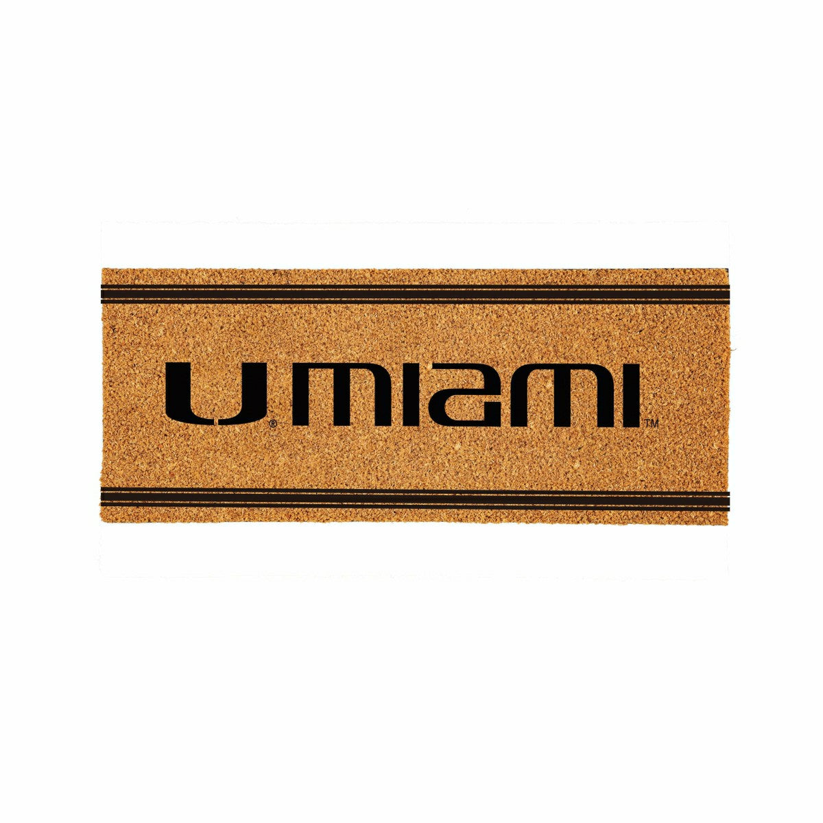 University of Miami Extra Large One Color Coir Mat, 60"x24", Collegiate
