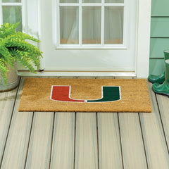 University of Miami Large Full Color Coir Mat, 36"x24", Collegiate
