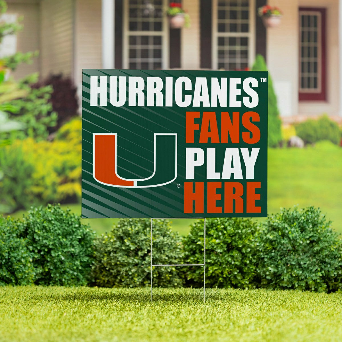 University of Miami Coroplast Yard Sign "Fans Play Here", Collegiate, Home