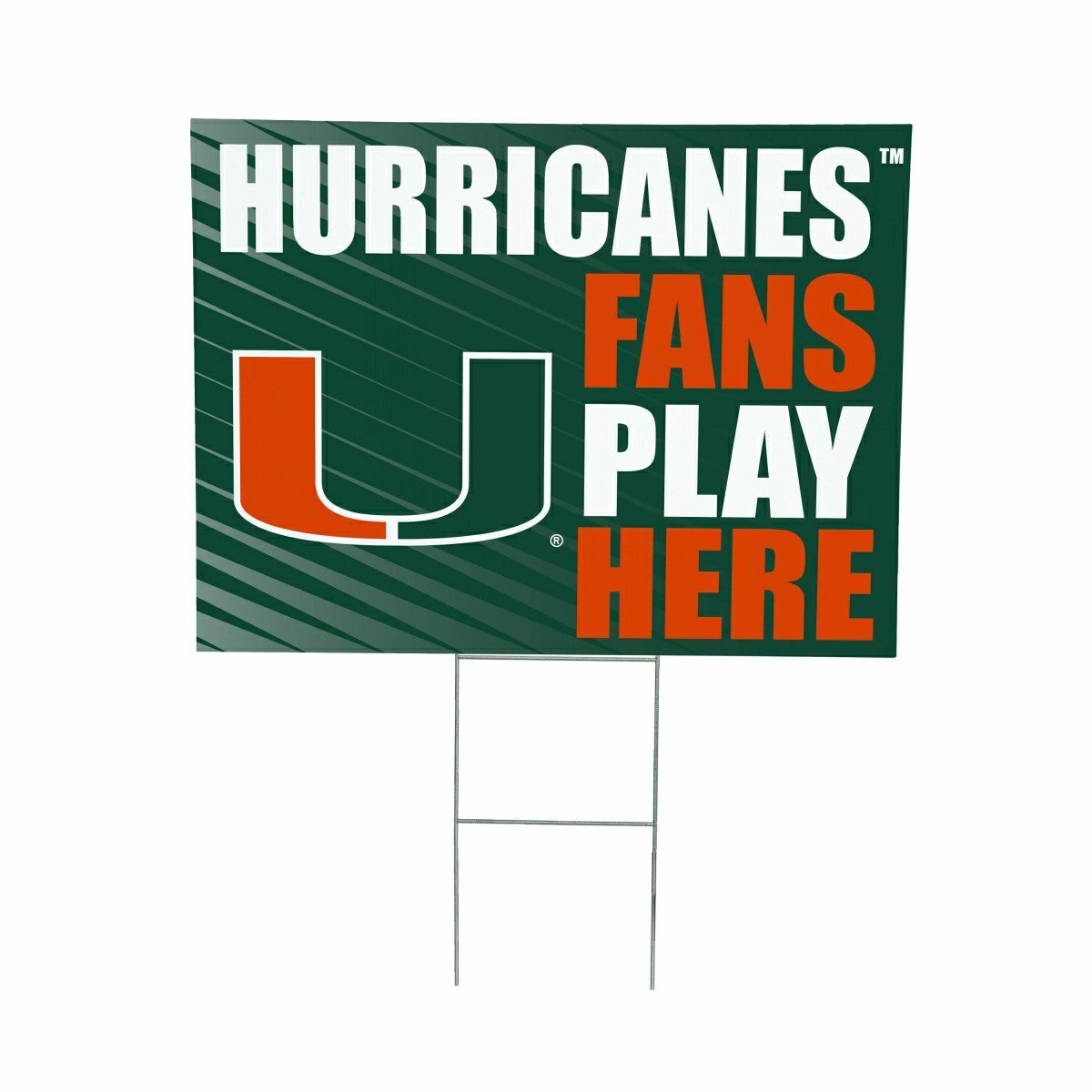 University of Miami Coroplast Yard Sign "Fans Play Here", Collegiate, Home