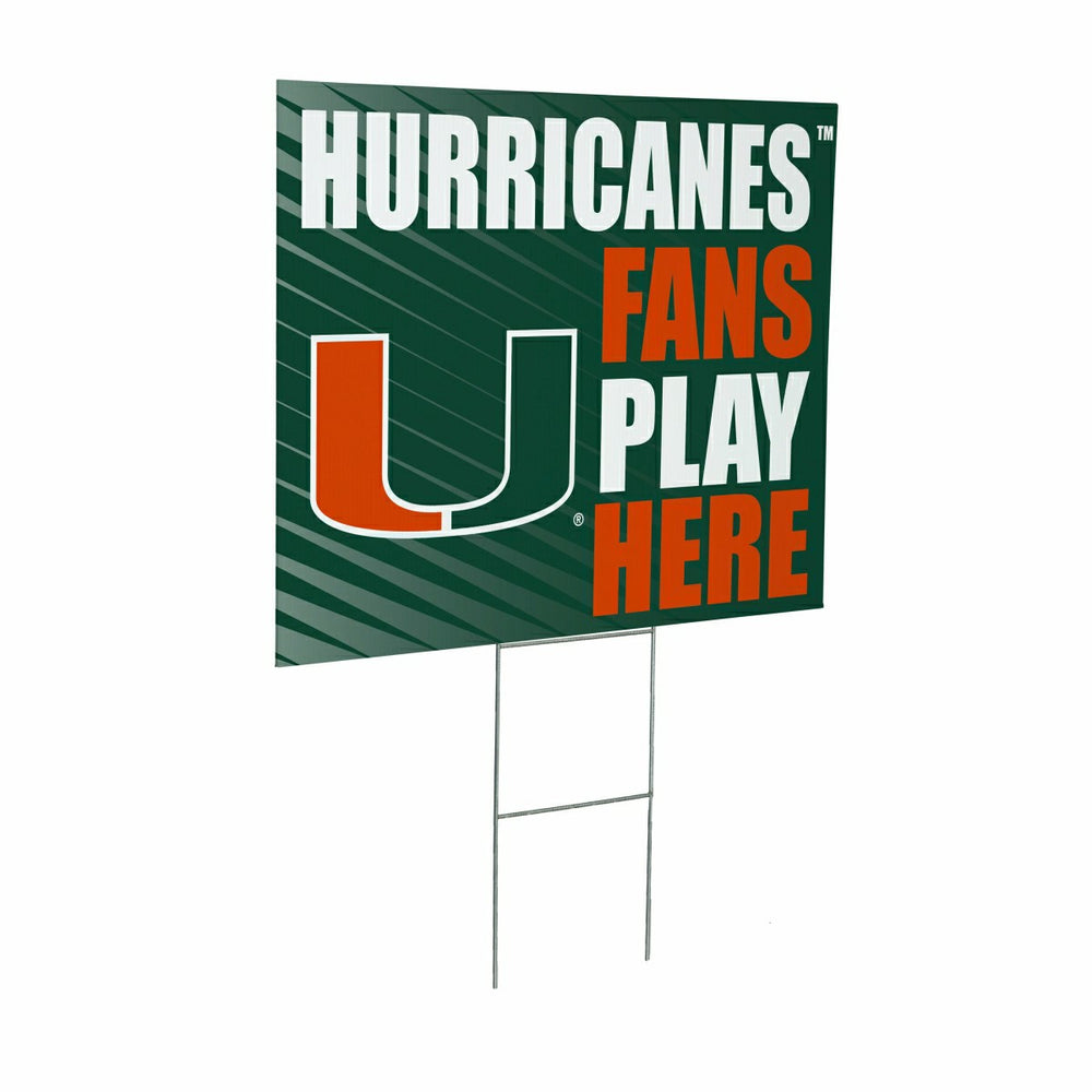 University of Miami Coroplast Yard Sign "Fans Play Here", Collegiate, Home