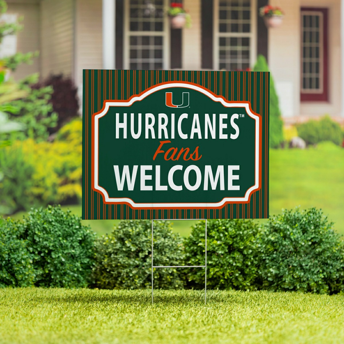 University of Miami Coroplast Yard Sign, "Fans Welcome", Collegiate, Home