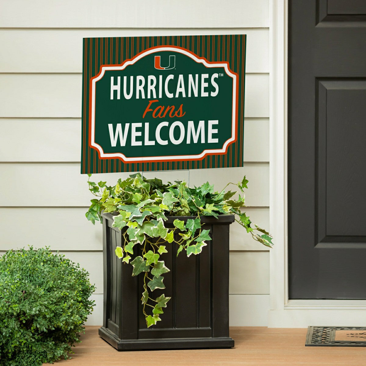 University of Miami Coroplast Yard Sign, "Fans Welcome", Collegiate, Home