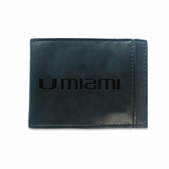 Front Pocket Wallet w/ RFID Blocking, University of Miami, Black, Collegiate, Home