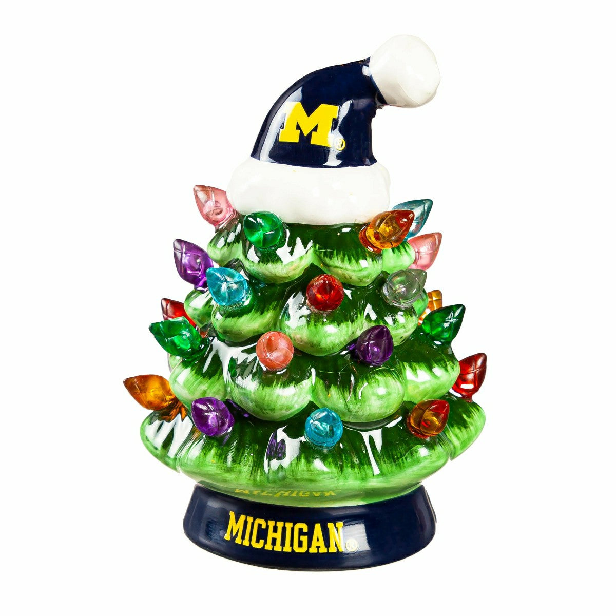 4" Mini LED Tabletop Christmas Tree, Set of 2, University Of Michigan, Collegiate, Home