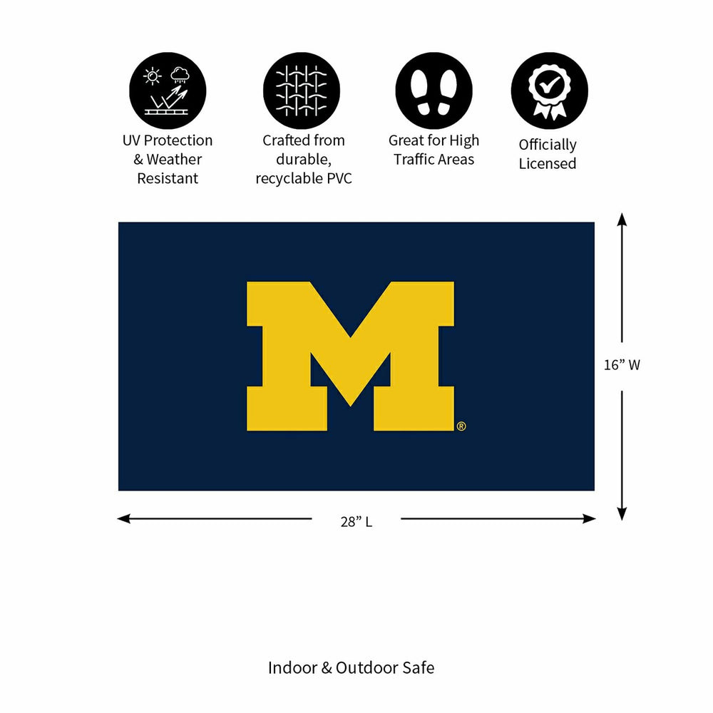Full Color PVC Mat, 16" x 28", University Of Michigan, Collegiate