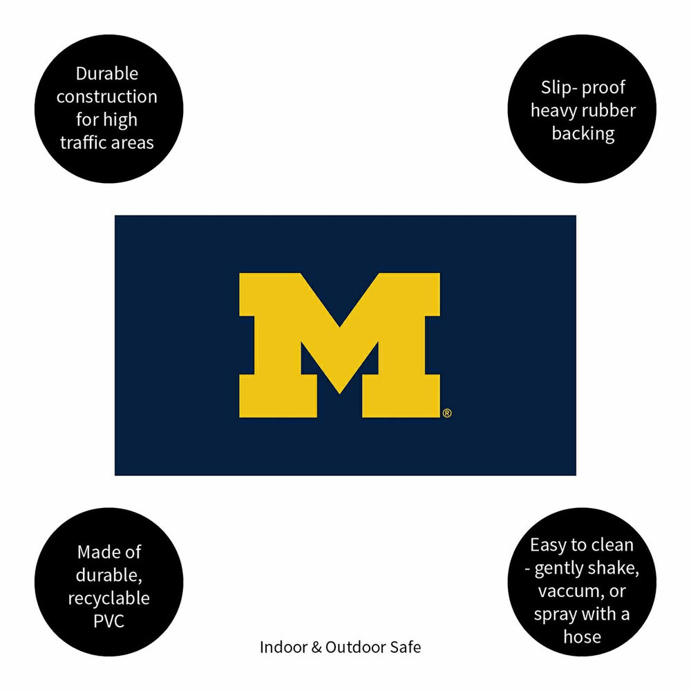 Full Color PVC Mat, 16" x 28", University Of Michigan, Collegiate
