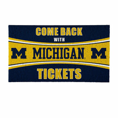 28" x 16" PVC Trapper Mat, Come Back with Tickets, University Of Michi, Collegiate