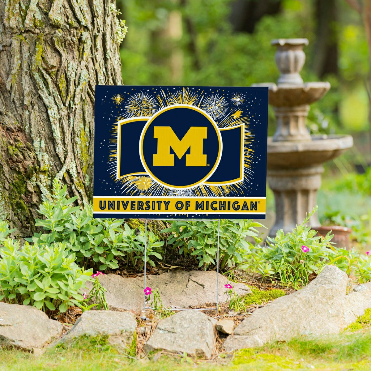 University Of Michigan Yard Sign, Patriotic, Collegiate, Home