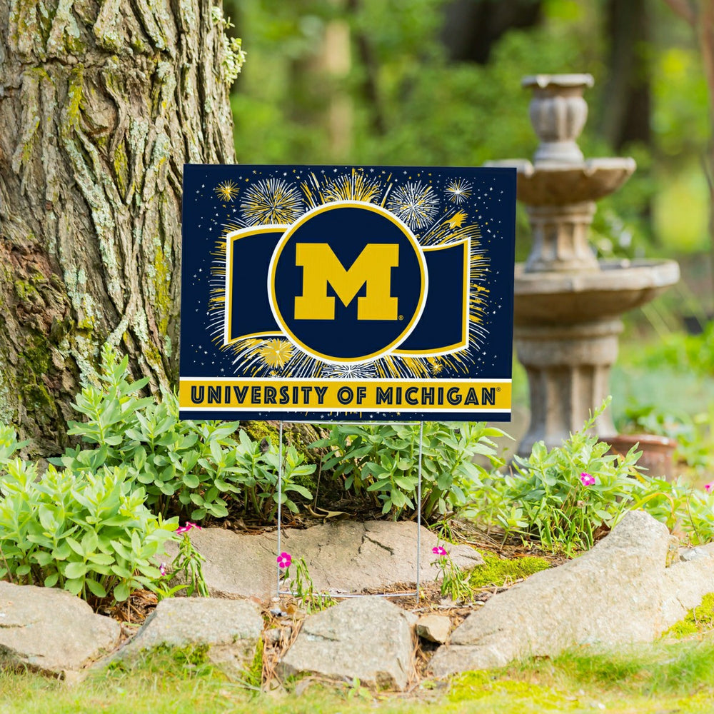 University Of Michigan Yard Sign, Patriotic, Collegiate, Home