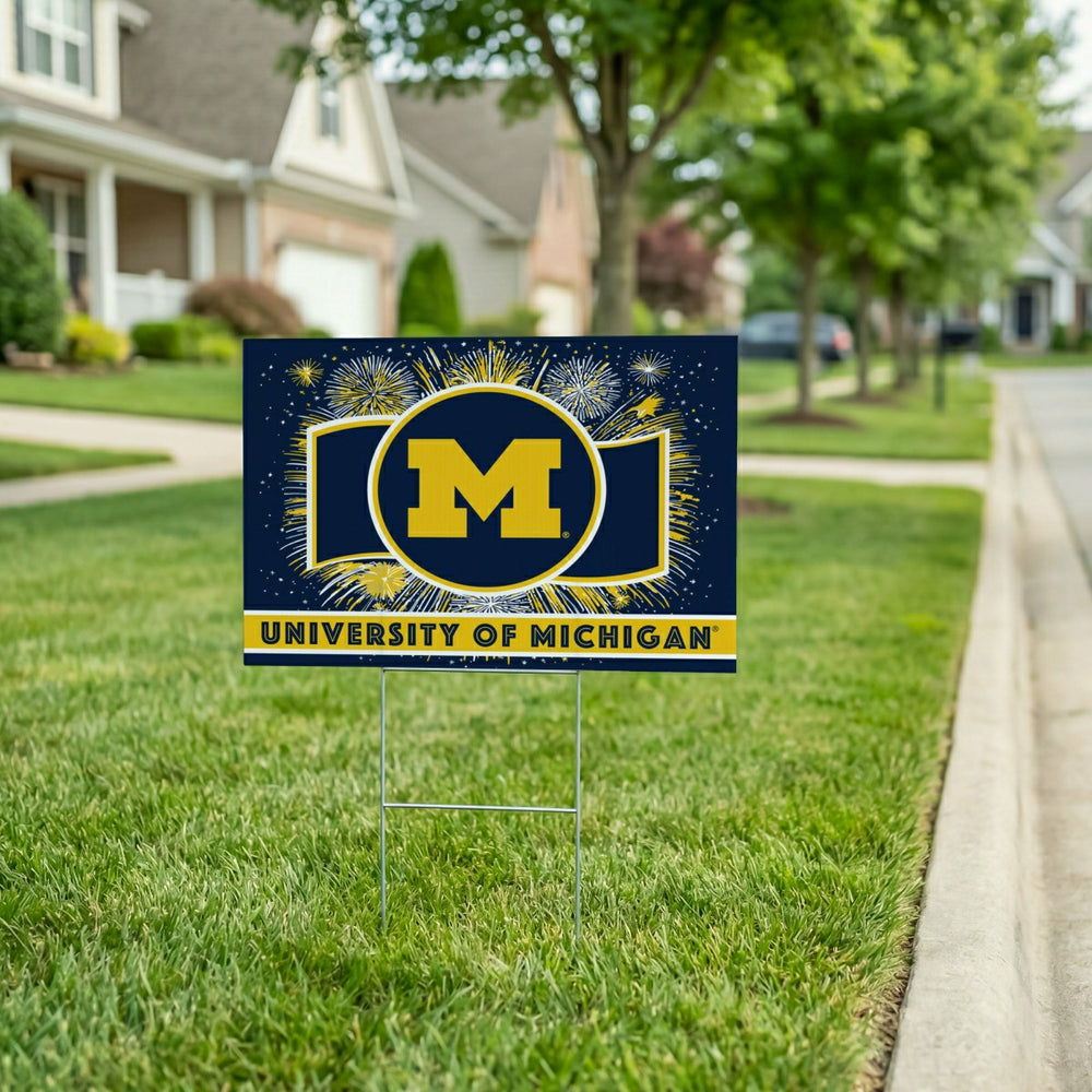 University Of Michigan Yard Sign, Patriotic, Collegiate, Home