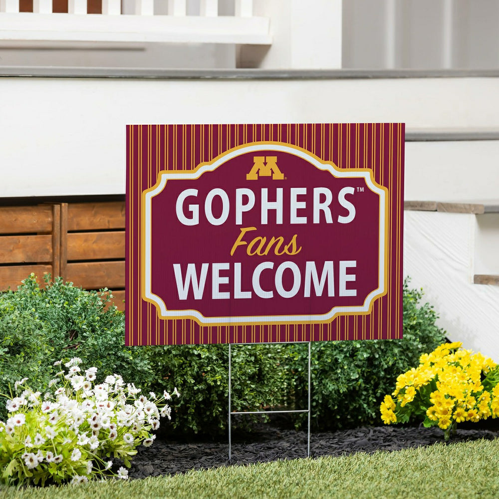 University of Minnesota Coroplast Yard Sign, "Fans Welcome", Collegiate, Home