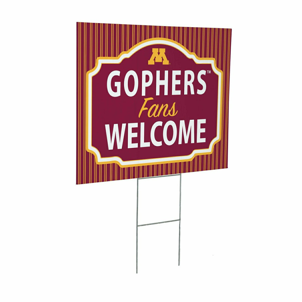 University of Minnesota Coroplast Yard Sign, "Fans Welcome", Collegiate, Home