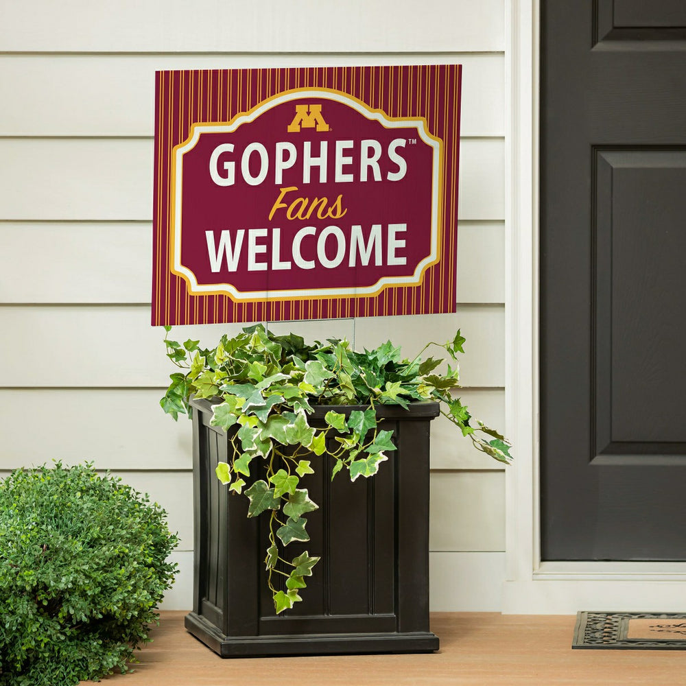 University of Minnesota Coroplast Yard Sign, "Fans Welcome", Collegiate, Home