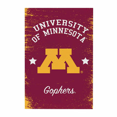 University of Minnesota Wood Wall Sign, 16x24, Collegiate, Home
