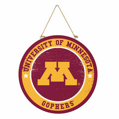 University of Minnesota Round Door Décor with Hanging Rope, 18x18, Collegiate, Home