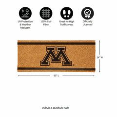 University of Minnesota Extra Large One Color Coir Mat, 60"x24", Collegiate