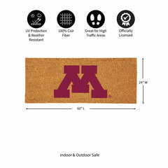 University of Minnesota Extra Large Full Color Coir Mat, 60"x24", Collegiate