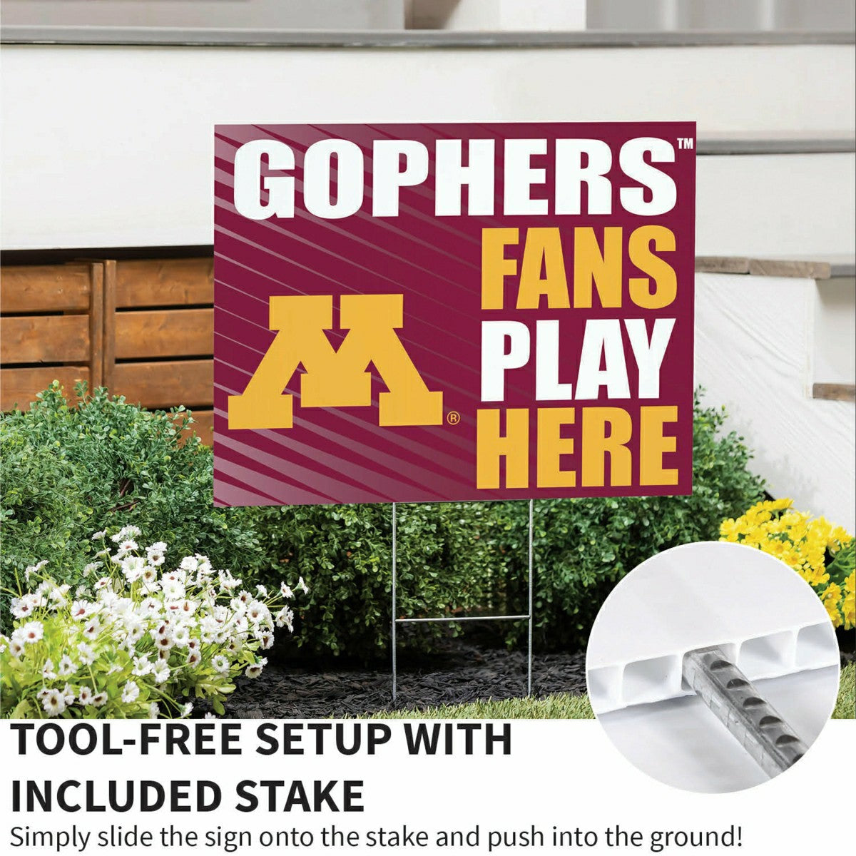 University of Minnesota Coroplast Yard Sign "Fans Play Here", Collegiate, Home