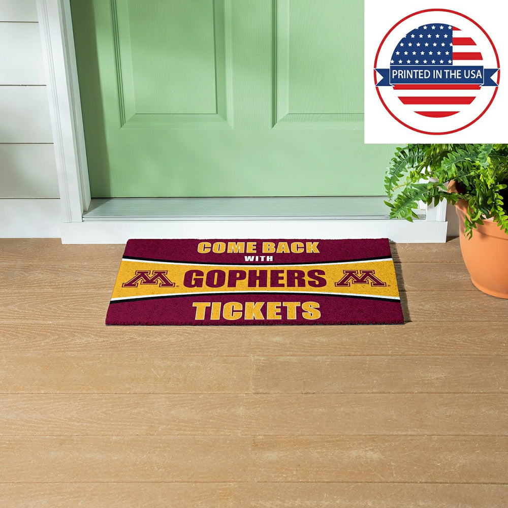 28" x 16" PVC Trapper Mat, Come Back with Tickets, University of Minne, Collegiate