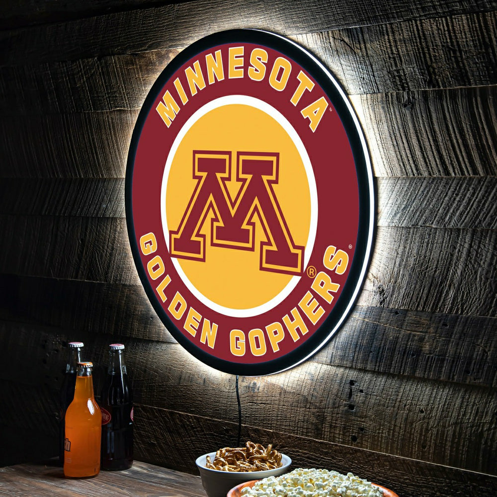 LED Wall Decor, Round, University of Minnesota, Collegiate, Home