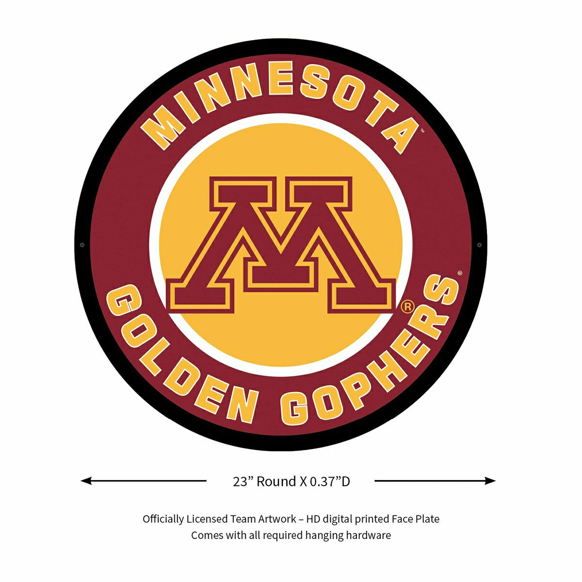 LED Wall Decor, Round, University of Minnesota, Collegiate, Home