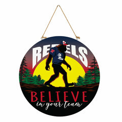 University of Mississippi Bigfoot Round Door Décor with Hanging Rope, , Collegiate, Home
