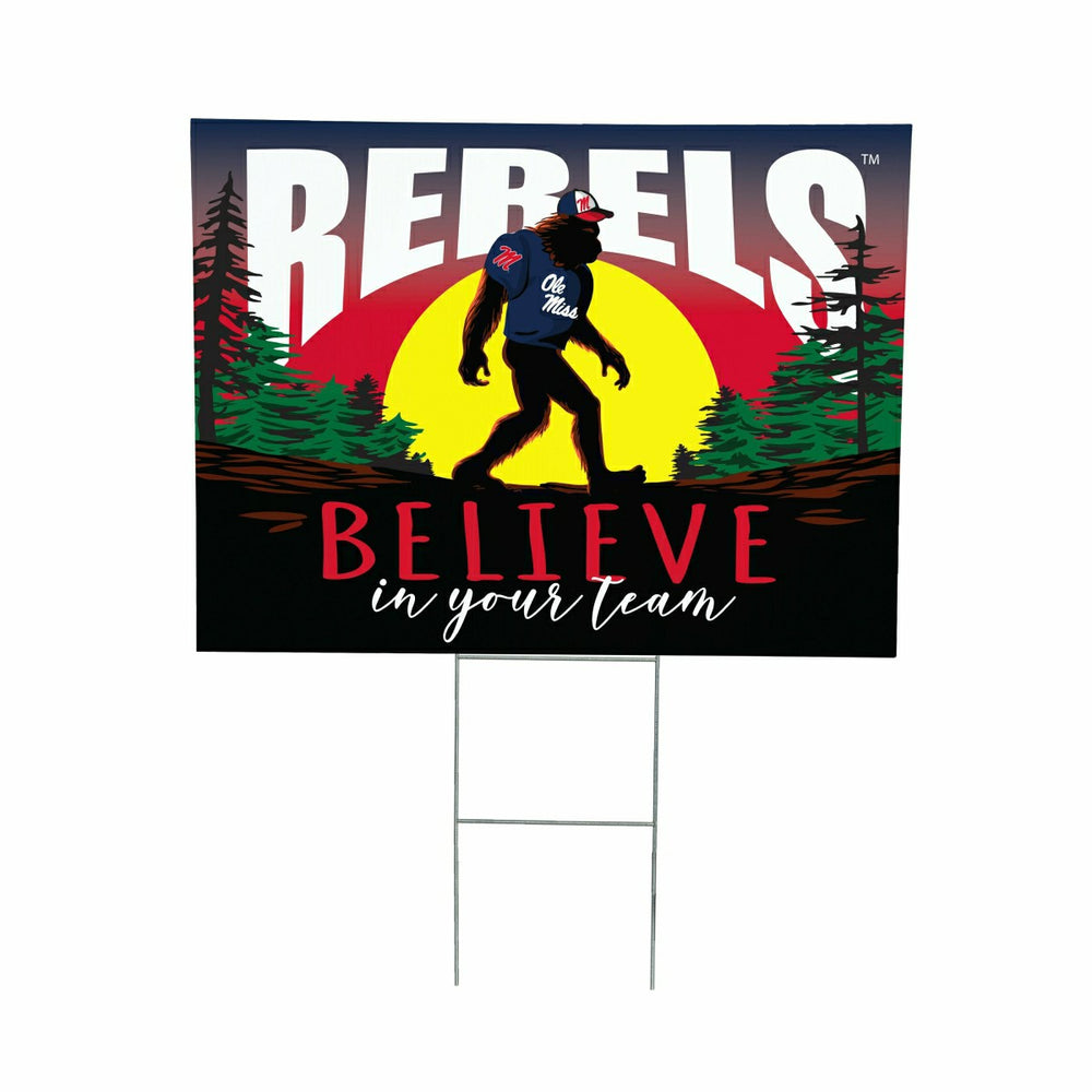 University of Mississippi Yard Sign, Bigfoot, Collegiate, Home