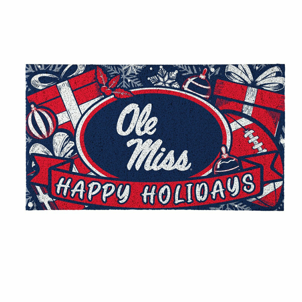 University of Mississippi Holiday PVC Mat, 28"x16", Collegiate