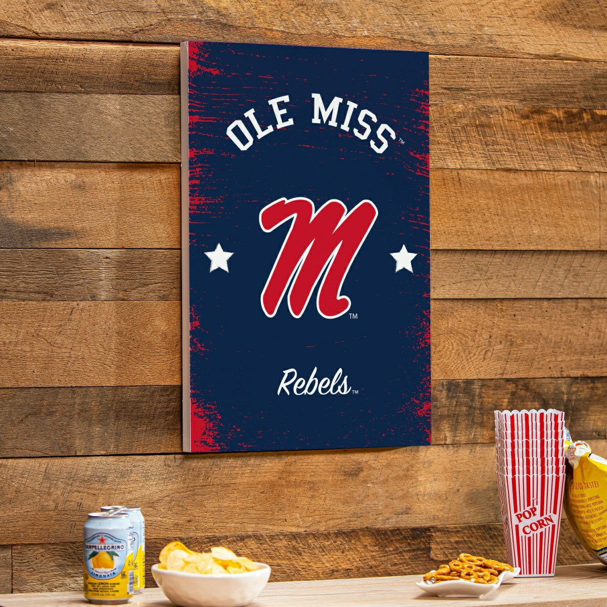 University of Mississippi Wood Wall Sign, 16x24, Collegiate, Home