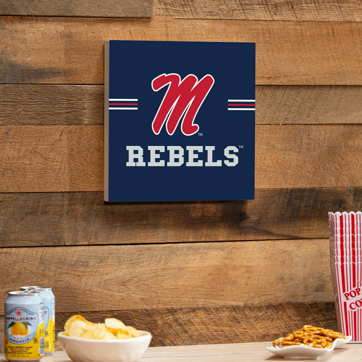 University of Mississippi Wood Wall Sign, 12x12, Collegiate, Home