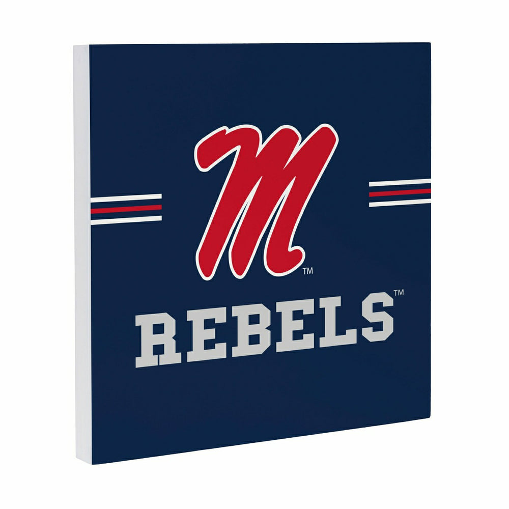 University of Mississippi Wood Wall Sign, 12x12, Collegiate, Home