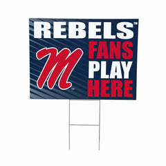 University of Mississippi Coroplast Yard Sign "Fans Play Here", Collegiate, Home