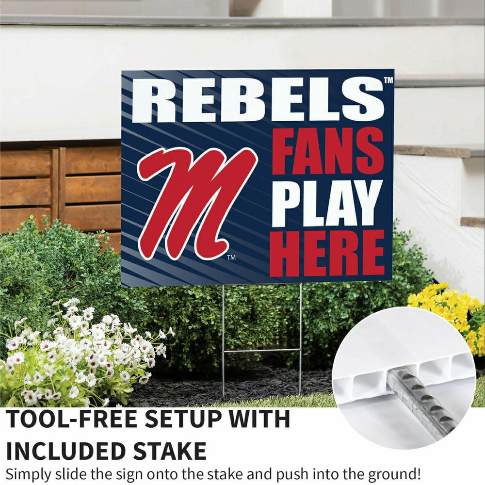 University of Mississippi Coroplast Yard Sign "Fans Play Here", Collegiate, Home