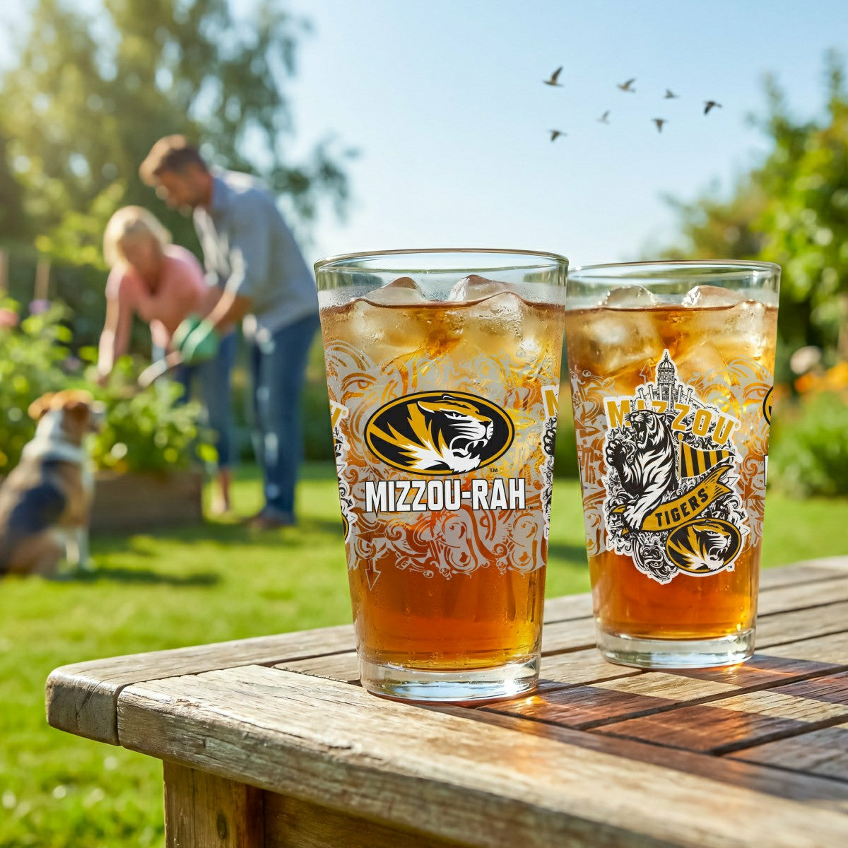 University of Missouri 16oz Glass pint, Set of 2, Collegiate, Home