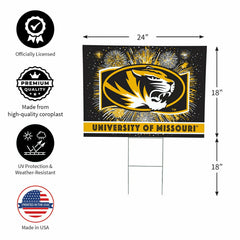 University of Missouri Yard Sign, Patriotic, Collegiate, Home