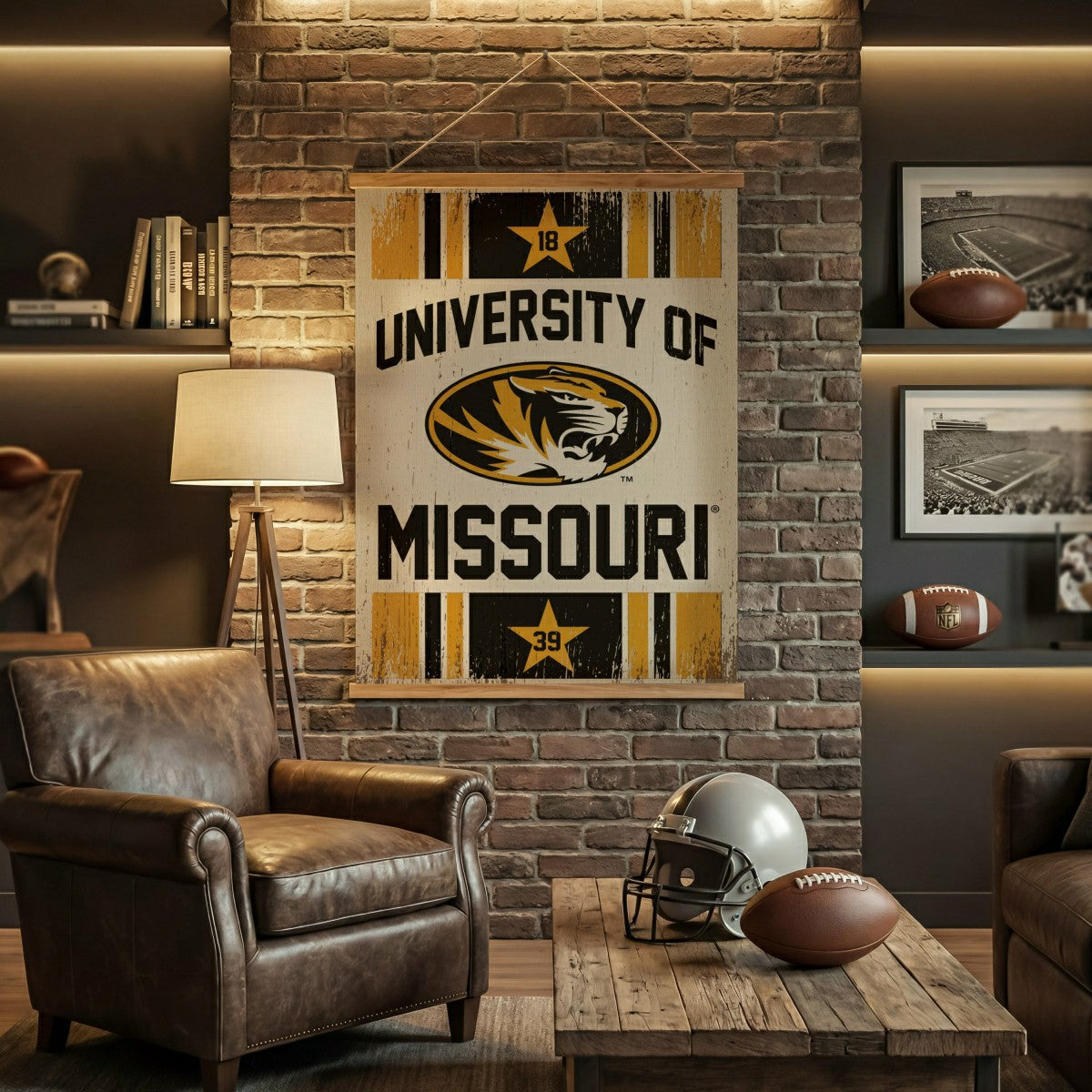 University of Missouri, Canvas Wall Tapestry, Large, 54x36, Collegiate, Home