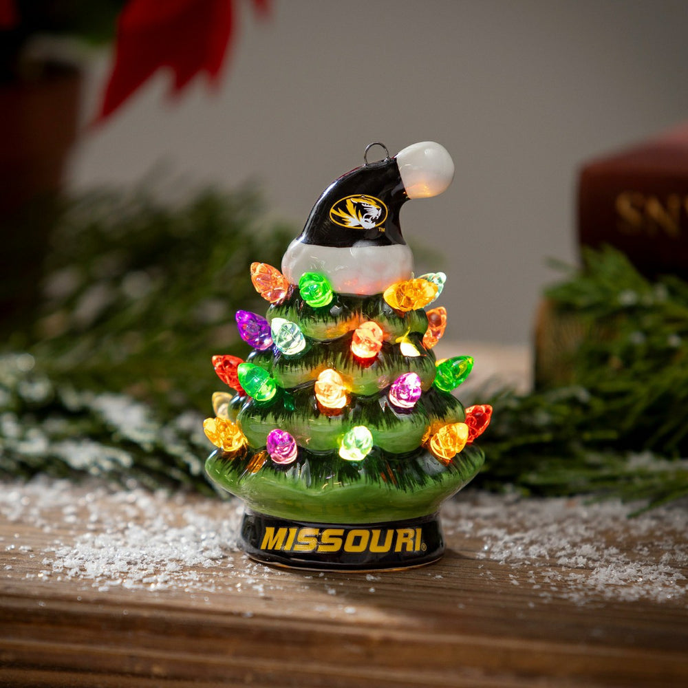 4" Mini LED Tabletop Christmas Tree, Set of 2, University of Missouri, Collegiate, Home