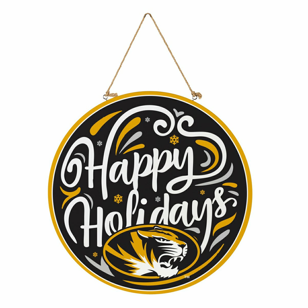 University of Missouri Holiday Round Door Décor with Hanging Rope, 18x, Collegiate, Home