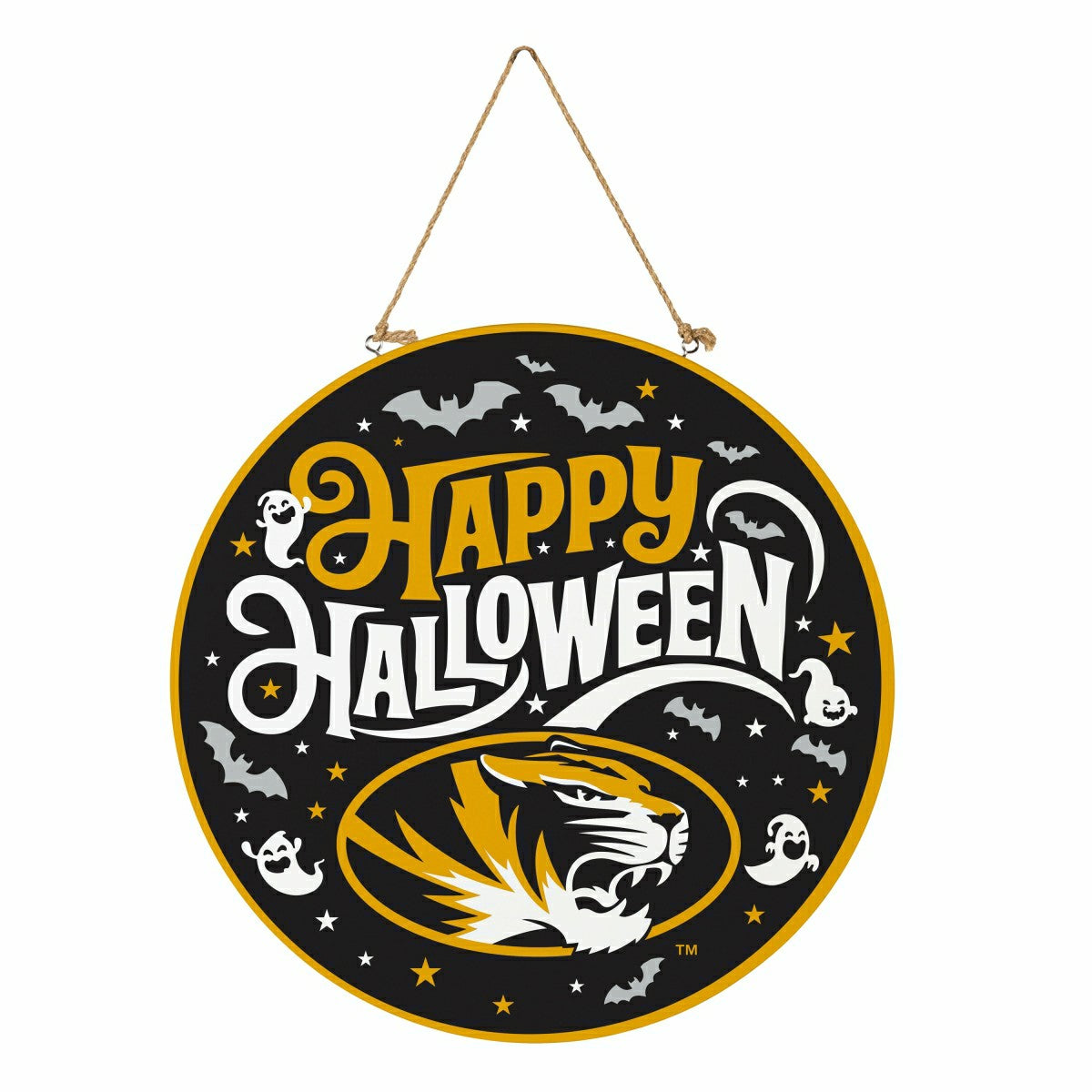 University of Missouri Halloween Round Door Décor with Hanging Rope, 1, Collegiate, Home