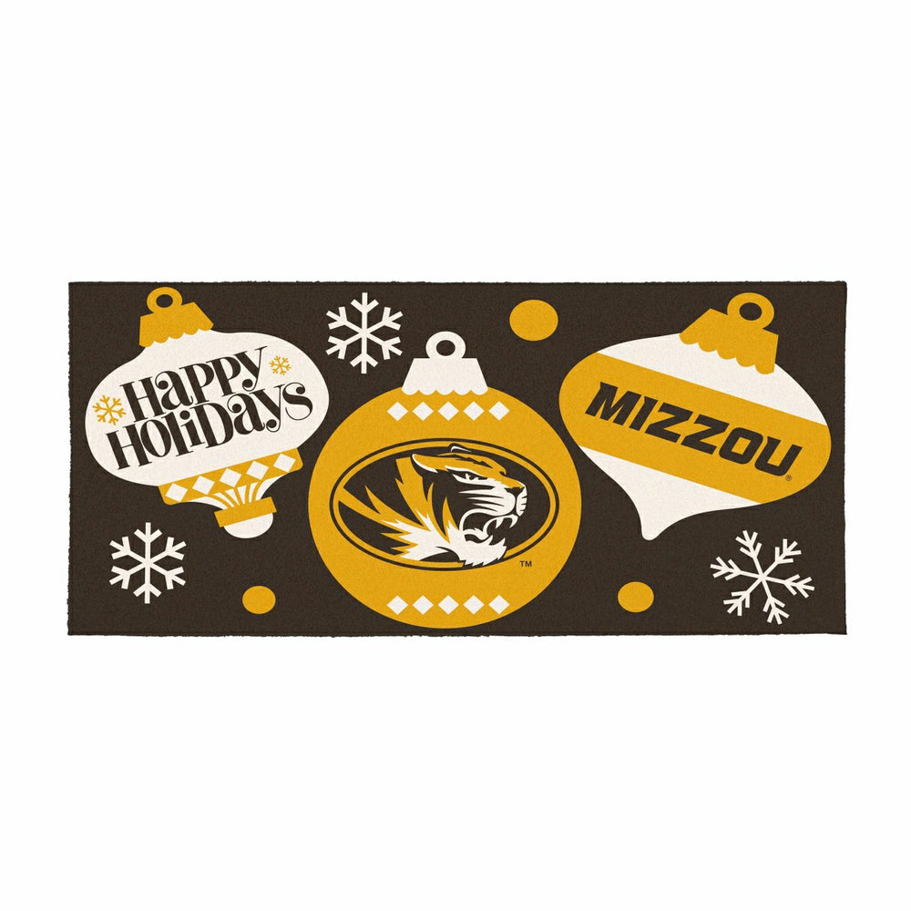 University of Missouri Holiday Flocked Coir Sassafras Switch Mat, 22"x, Collegiate