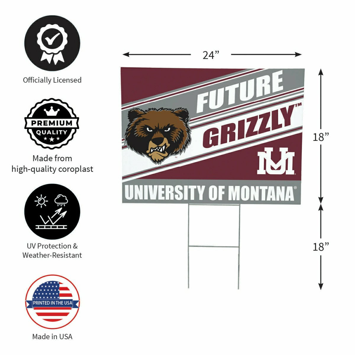 University of Montana Coroplast Yard Sign, Future Student, Collegiate, Home