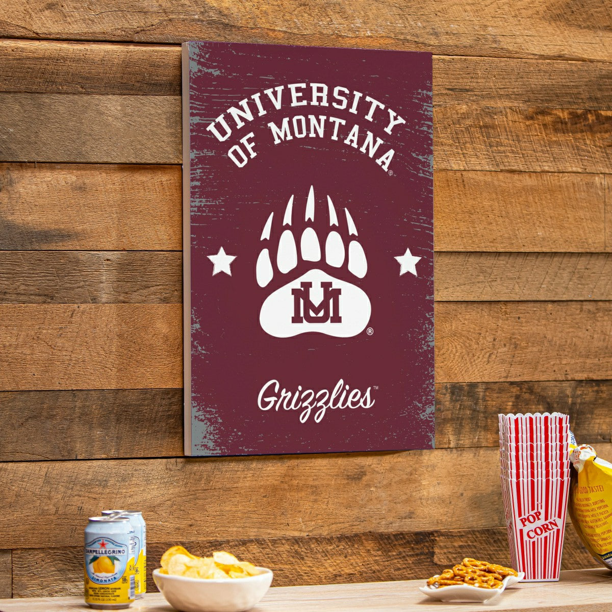 University of Montana Wood Wall Sign, 16x24, Collegiate, Home