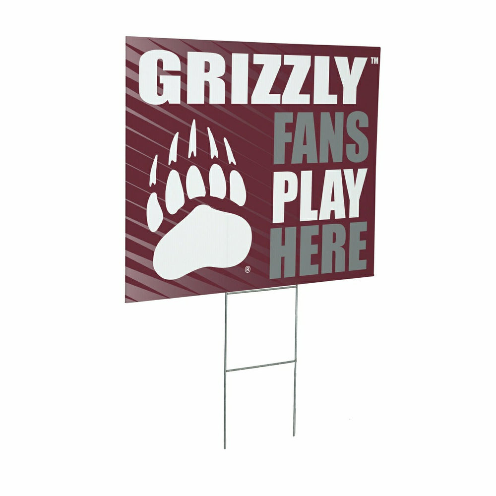 University of Montana Coroplast Yard Sign "Fans Play Here", Collegiate, Home