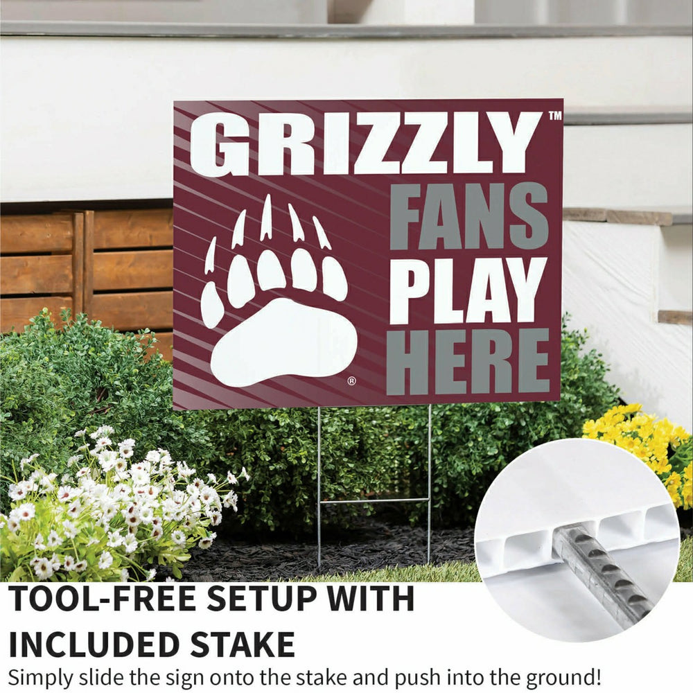 University of Montana Coroplast Yard Sign "Fans Play Here", Collegiate, Home