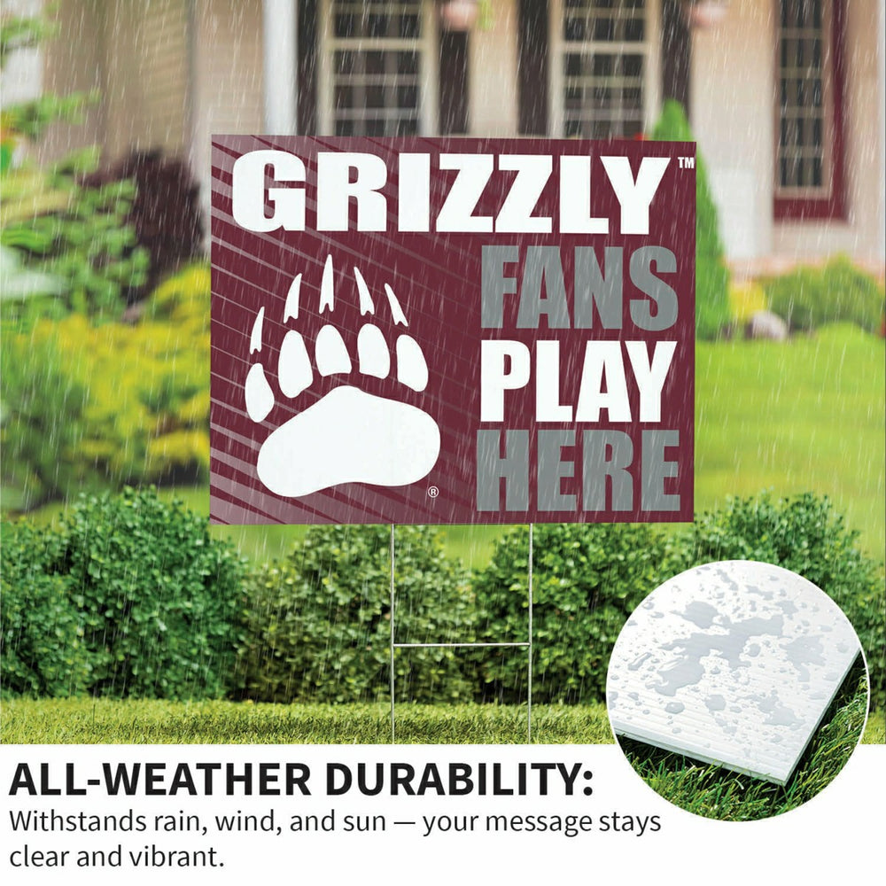 University of Montana Coroplast Yard Sign "Fans Play Here", Collegiate, Home