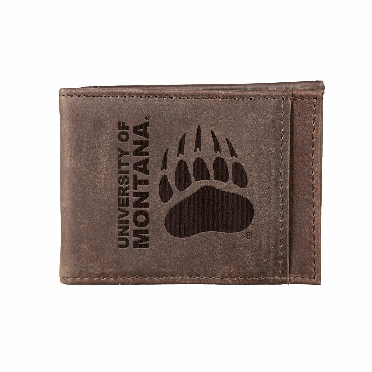Front Pocket Wallet w/ RFID Blocking, University of Montana, Brown, Collegiate, Home