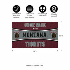 28" x 16" PVC Trapper Mat, Come Back with Tickets, University of Monta, Collegiate