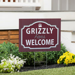 University of Montana Coroplast Yard Sign, "Fans Welcome", Collegiate, Home