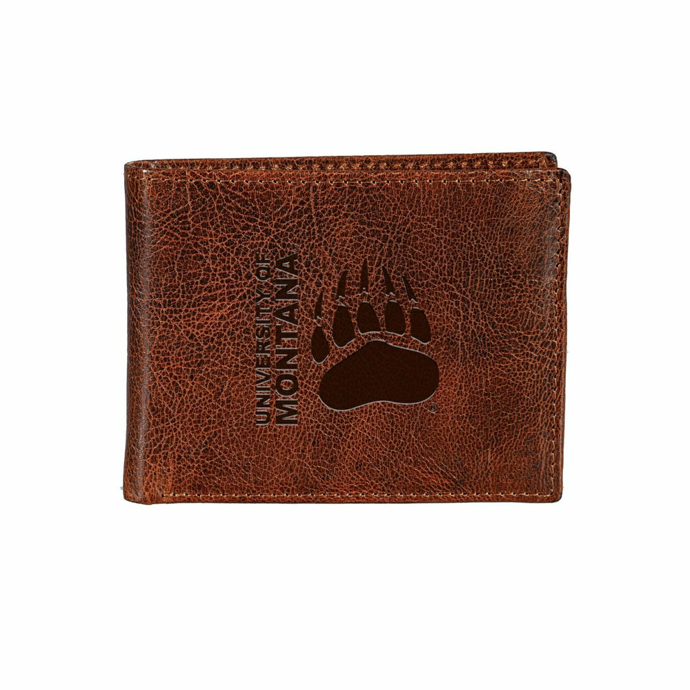 University of Montana, Embossed 100% Genuine Tumbled Leather Passcase , Collegiate, Home